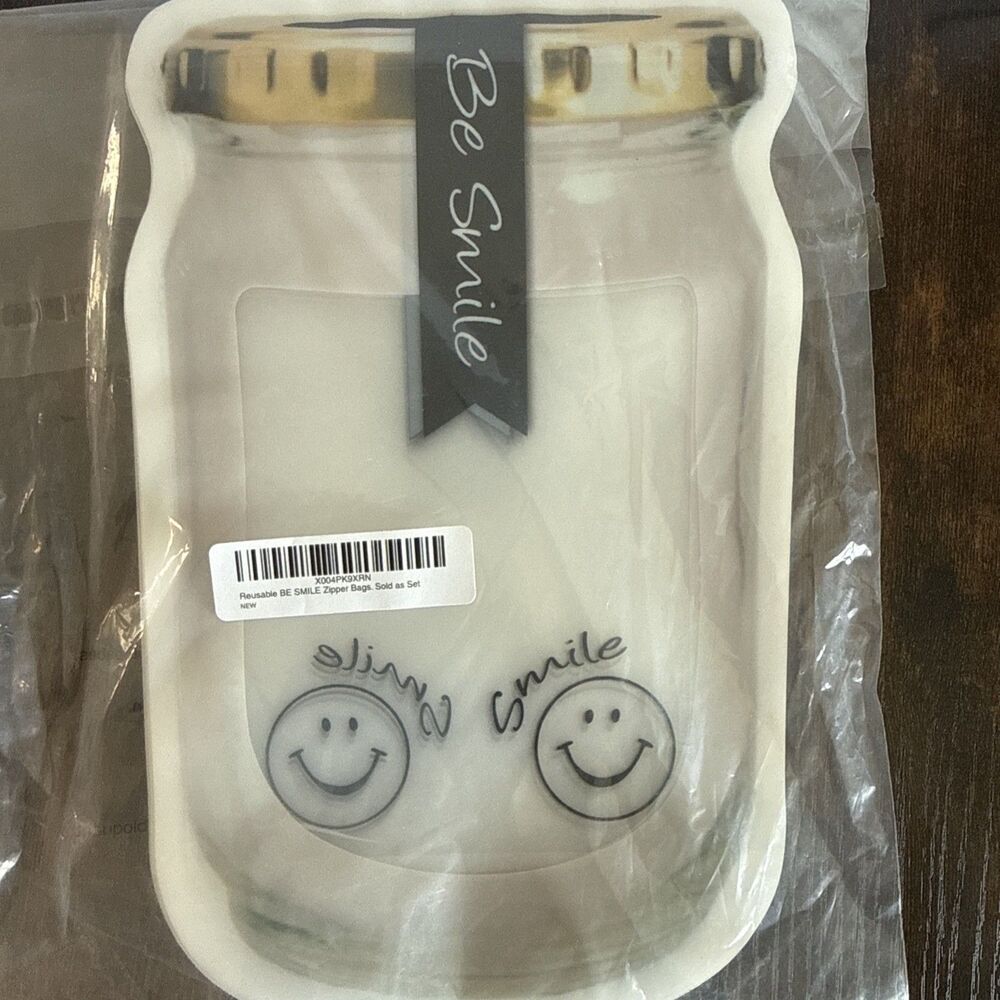 BE SMILE Reusable Storage Bags, 18 Pk Leakproof Stand-Up, BPA-Free, Eco-Friendly